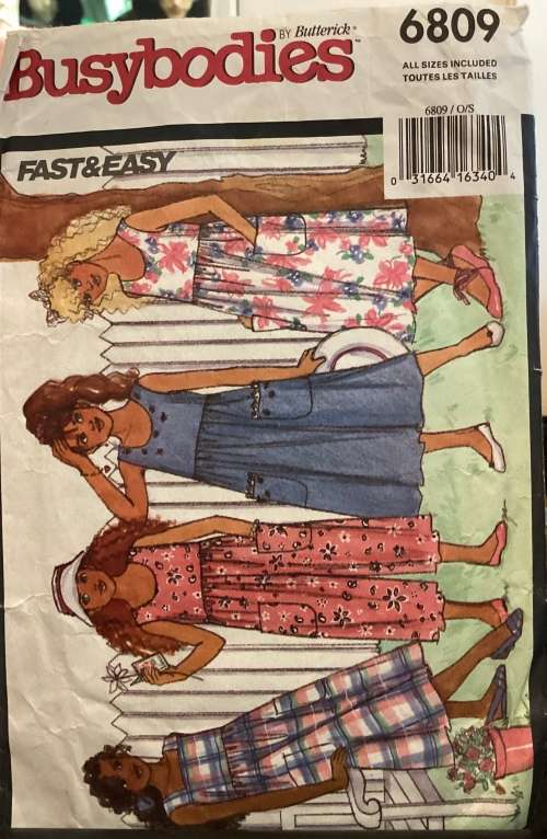 Sewing pattern Butterick 6809, girls dresses & jumpsuit, size ALL SIZES