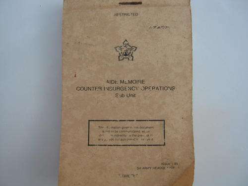 AIDE MEMOIRE COUNTER INSURGENCY OPERATIONS - sub unit