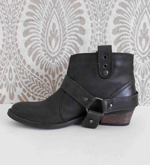 Vintage* Topshop Black Stirrup Ankle Boots* Biker* Size 6/ Eu 39