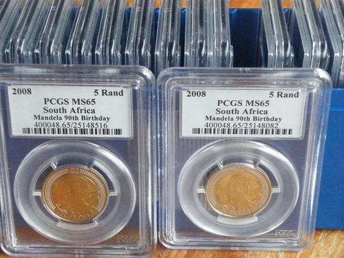 MANDELA 2008 PCGS Graded MS65 -BUY ALL THE COINS AND RECEIVE THE SLAB BOX FREE!!!!!
