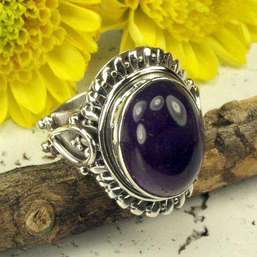 Amethyst Ring Set in Solid .925 Sterling Silver