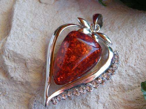 Amber Silver Pendant
