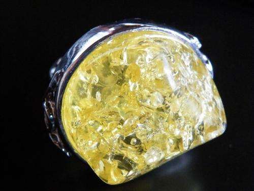 Yellow Amber Silver Ring
