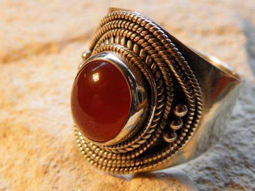 Carnelian .925 Silver Ring Size 10 1/2 PLUS Free Ring Box