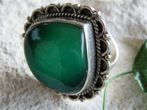 Green Onyx 925 Silver Ring