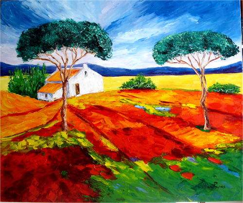 My Cottage in the country,  oil painting by Mary Papas