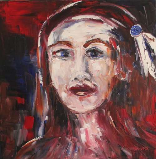 The face 3, abstract oil paintings by artist Mary Papas,