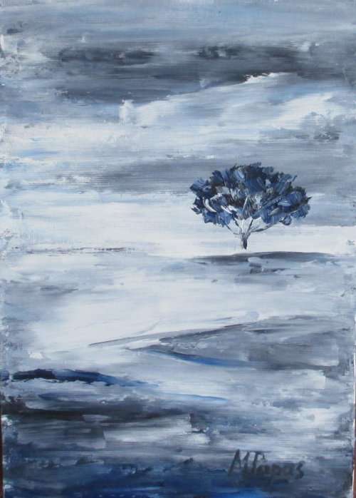 Standing Solo oil painting by Mary Papas