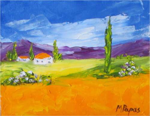 Small Country Scene 3,  oil painting by Mary Papas