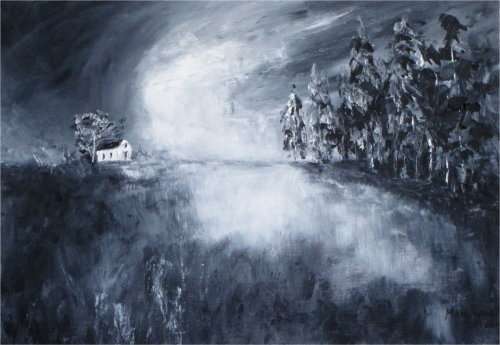 Country Scene, contemporary oil painting by Mary Papas