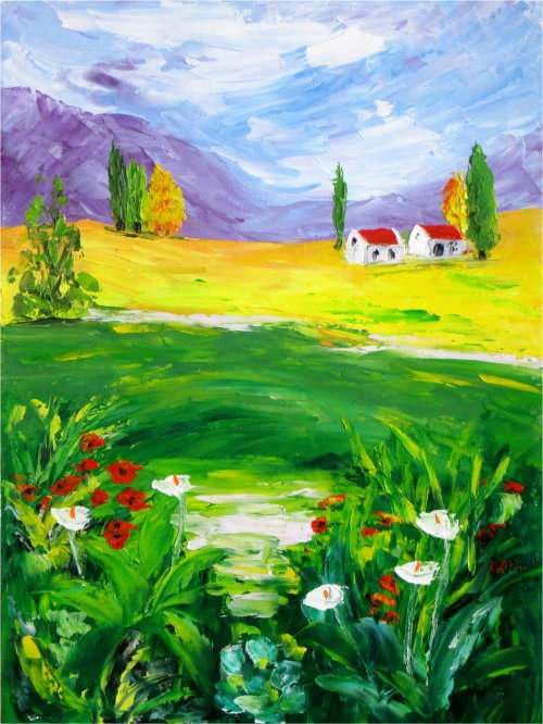 Country Scene 44,oil painting by Mary Papas, SPECIAL
