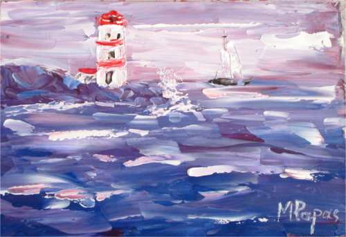Rough Sea 2, oil paintings, by Mary Papas