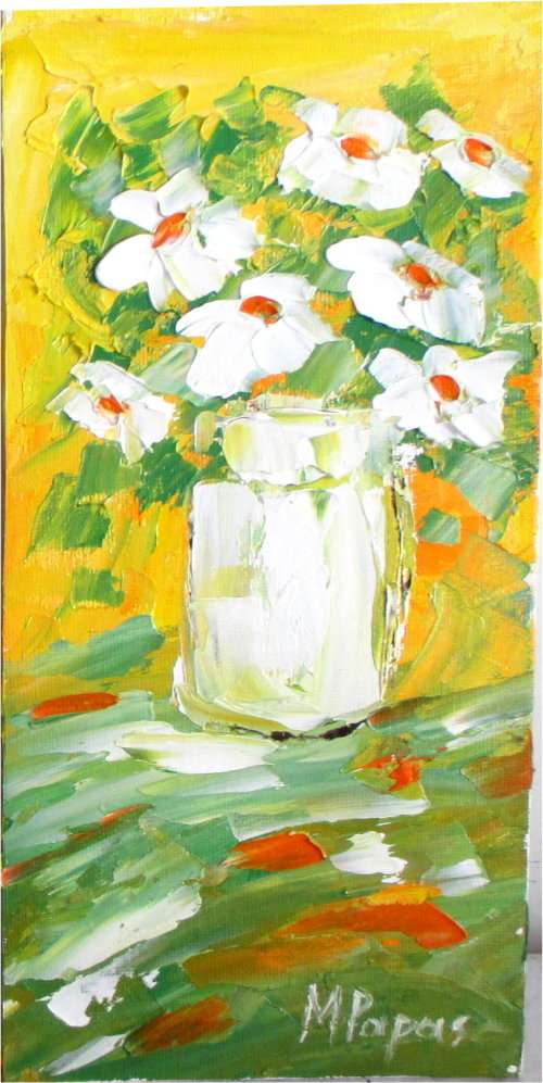 Daisy Bouquet, oil paintings, by Mary Papas