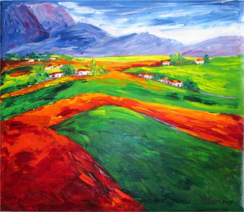 Country Scene 45, oil painting by artist Mary Papas