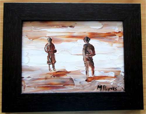 Going Places,4x framed  oil paintings by Mary Papas