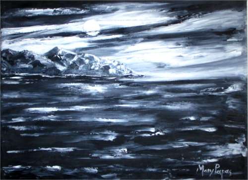 Silvermoon, oil painting by artist Mary Papas