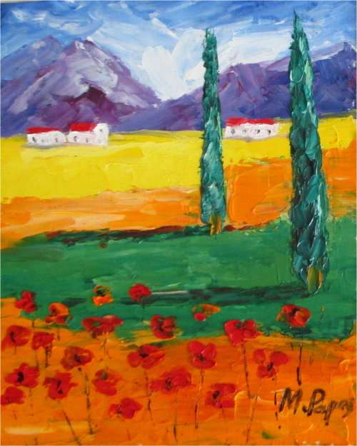 Small Landscape 5, oils on board by Mary