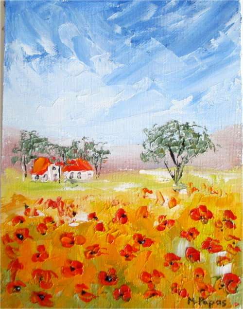 Small Landscape 8 , oil painting by artist Mary Papas
