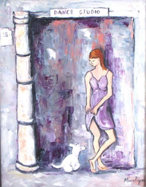 The Dancer, oil painting stretched canas by Mary Papas