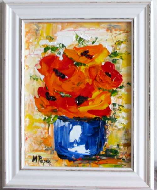 Bouquet of Poppies, oil painting by artist Mary Papas