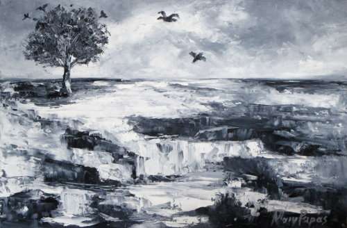 Life by the River, oil painting by artist Mary Papas