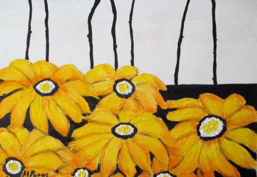 A Field of Daisies, oil painting by artist Mary Papas
