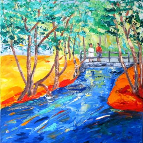 The Lookout Spot, oil painting by Mary Papas