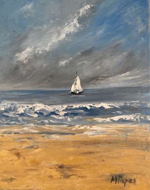 Sailing Alone, oil painting