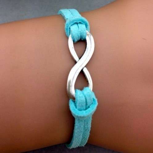 Aqua infinity bracelet