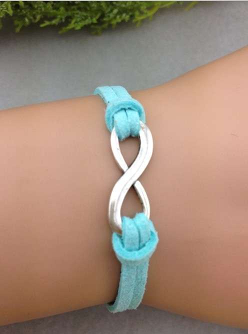 Aqua infinity bracelet