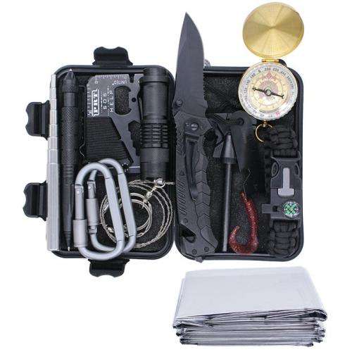 15 in 1 Outdoor Multi-Purpose Adventure Tool Set Survival Fishing Kit