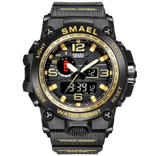 Smael Multifunctional Sport Fashion Design Watch-Gold