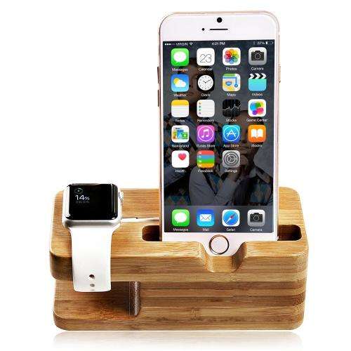 iPhone and Apple Watch Charging Dock/Stand (Bamboo)