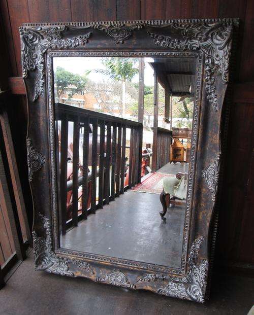 Large Baroque Framed Beveled Mirror