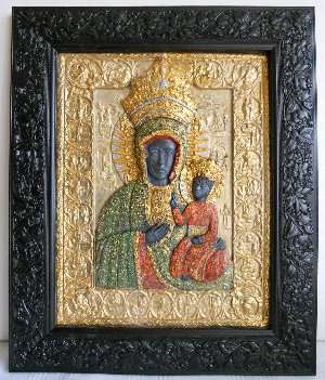 Aumy - 'Black Madonna' Icon in frame. Made from resin