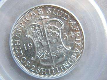 1934 2 SHILLING PCGS AU 55!!!ULTRA RARE!!!STARTING @ R1!!LOOK.