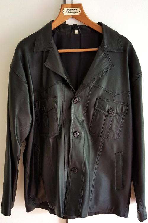 Mens Black leather jacket