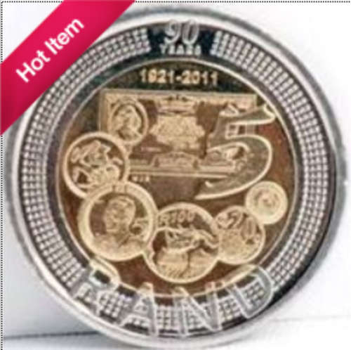 2011 SARB 90 th ANNIVERSARY R5 COINS IN MINT STATE!!!! IN COIN CAPSULES.