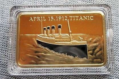 TRAGEDY OF TITANIC - 15 APRIL 1912 1 OZ GOLD LAYERED .999