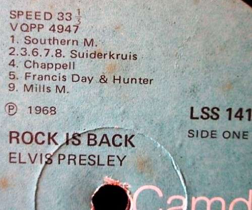 Elvis Presley - Rock Is Back (Camden LSS 141)
