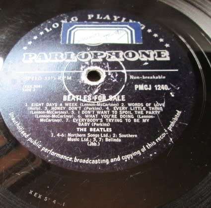 Beatles for Sale LP Record