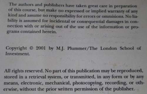 Stock Market Investment Course 3 Folders London School of Investment 2001