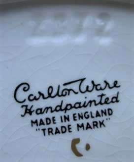 CARLTON WARE BLACK HAND PAINTED LEAF DECORATIVE TINY PLATE No. 2272