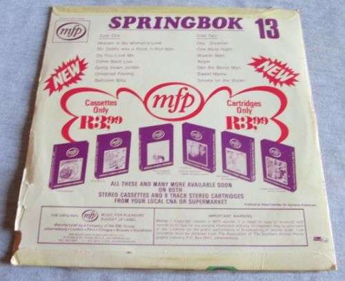 1973 SPRINGBOK HITS PARADE 13 (MFP 54545) VINYL LP RECORD