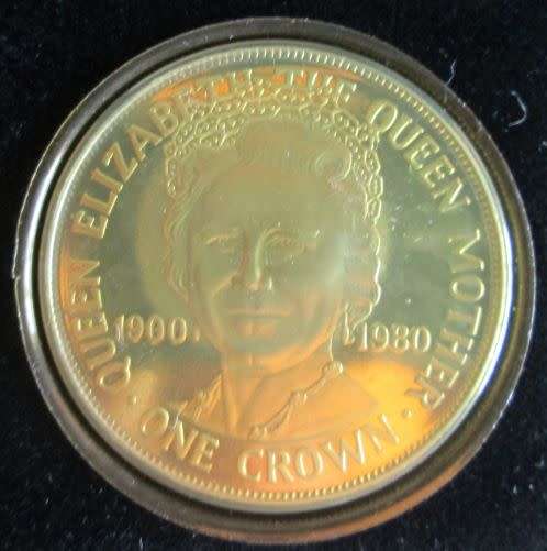 80th Anniversary of Majesty 1900-1980 One Crown Commemorative Cupro Nickel Diamond Polish