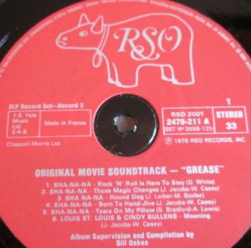 JOHN TRAVOLTA AND OLIVIA NEWTON-JON - GREASE 1978 2LP RECORD SET (2B 2658 125) VYNIL LP RECORD