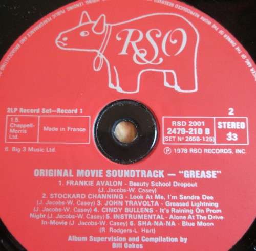 JOHN TRAVOLTA AND OLIVIA NEWTON-JON - GREASE 1978 2LP RECORD SET (2B 2658 125) VYNIL LP RECORD