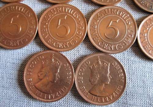 5 Cents Mauritius 1960/63/64/67/69