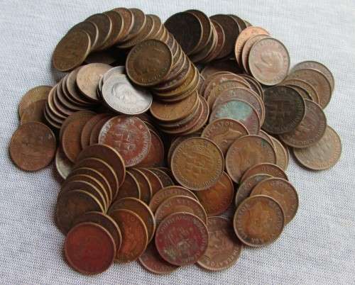 Half Penny South Africa 1940-1949 (x131 Coins Lot)