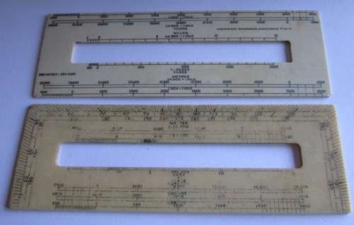 WW2 BRITISH ARMY MAP READING RULERS - PROTRACTORS RECTANGULAR 6 INCH IVORINE "A" MK IV (x2)